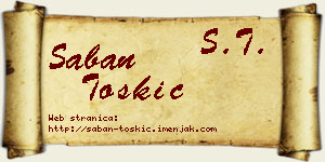 Šaban Toskić vizit kartica